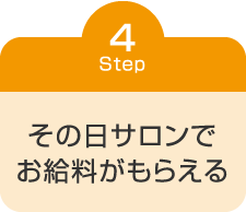 その日サロンでお給料がもらえる